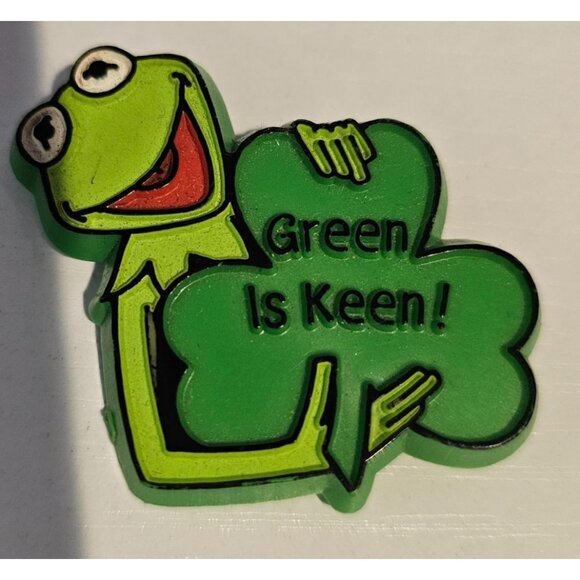 Kermit the Frog Green Is Keen Shamrock St. Pat Lapel Pin 1980 Henson Hallmark - Picture 1 of 5